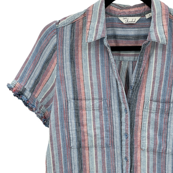 CAFFE MARRAKECH Striped Linen Blend Shirt Dress - Picture 3 of 5